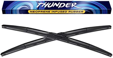 Spearhead THUNDER 26"+20" Hybrid Wiper Blades w/Neoprene Infused Rubber, Outwipes Silicone (Pair)