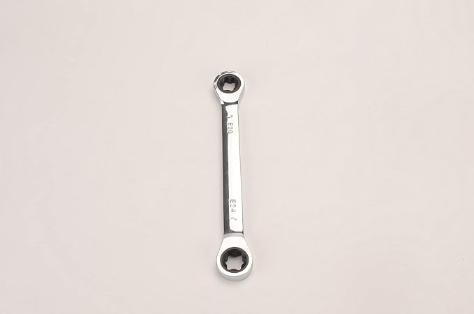 FLZOSPER E-Torx Double Box Ratcheting Wrench, E20x E24，Heavy Duty CR-V Box Ratchet Gear Spanner