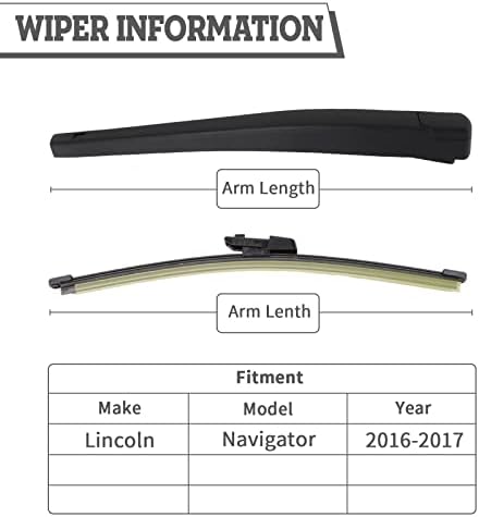 Rear Wiper Arm Blade for Ford Expedition Lincoln Navigator 2016-2017