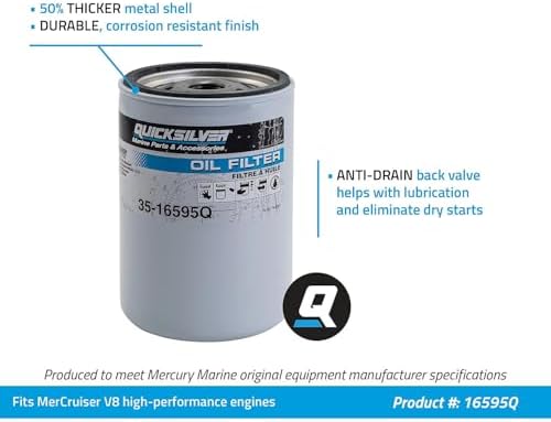 Quicksilver 16595Q Oil Filter for MerCruiser High Performance V8 Engines