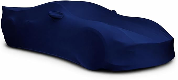 SR1 Performance USA Ultraguard Corvette Car Cover Custom Fit for C8 Corvette (2020-2026) – Indoor Stretch Satin Dust Protection, Soft Breathable Snug Fit (Dark Blue)