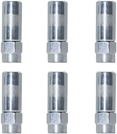 6 PCS Grease Gun Nozzle tip, Grease Nozzle Metal Replacement Grease tip Nozzle Fitting Nipple Grease Gun Lubrication Accessories, Steel Copper Grease Gun