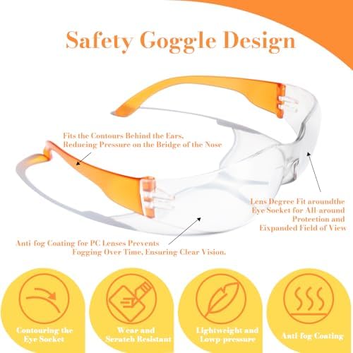 BIRDDIE Safety Glasses Anti Fog 20pcs For eye protection at work Unisex