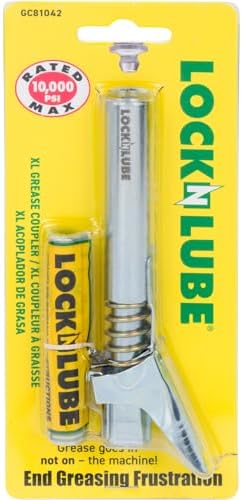 LockNLube Grease Gun Coupler XL - Universal Fit - Extra Reach for Recessed Grease Fittings