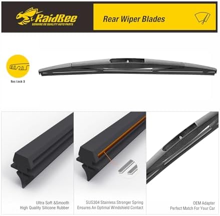 Raidbee® 12 inch Silicone Rear Wiper Blade Replacement for Honda CRV 2022-2017 Element 2011-2003,Murano 21-09 Armada 22-05 Subaru Crosstrek 2022-2016 Back Windshield Wiper Blade (12-B)(H306 single)