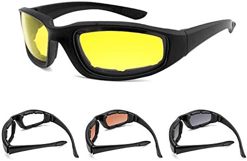 3 Pair Motorcycle Riding Glasses Padding Goggles UV Protection Dustproof Windproof Motorcycle Sunglasses for Outdoor Actives
