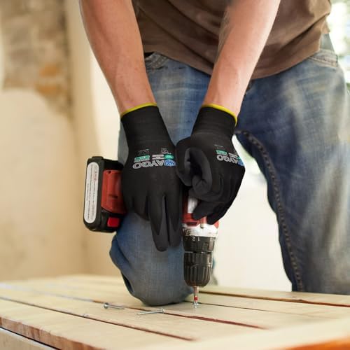 KAYGO Safety Work Gloves, MicroFoam Nitrile Coated, Men Women,KG18N