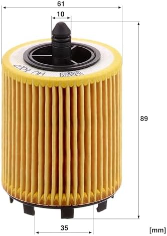Mann Filter HU 6007 x Cartridge Oil Filter Replacement Compatible With SAAB 9-3 (2006-2012), 9-3 Aero (2011-2012), 9-3X (2011-2012), 9-5 (2011-2012), BUICK Regal (2017), Verano (2017)