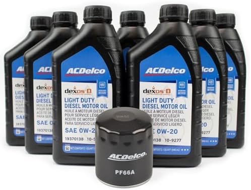 DmaxStore ACDelco DexosD 0w-20 Oil Change Kit 19370138, 10-9277 & PF66A, 19458926, 55495105, 19391402 Oil Filter LM2 LZ0 3.0l Duramax Silverado Sierra 1500 Tahoe Yukon Suburban Escalade Diesel