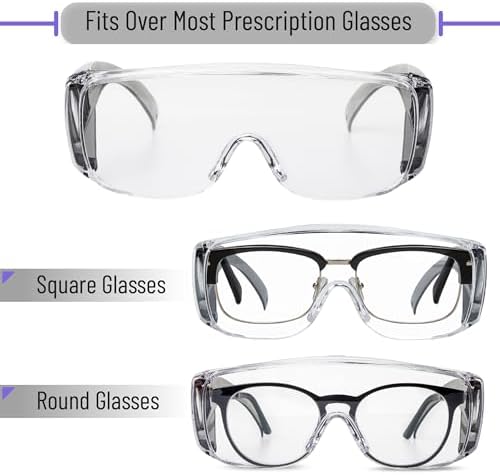 UNCO- Safety Goggles Over Glasses, Protective Goggles, Anti Fog, Work, Safety Glasses Over