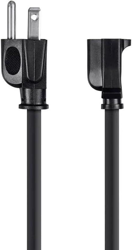 Monoprice 3-Prong Extension Cord - 1 Feet - Black (6 Pack) NEMA 5-15P to NEMA 5-15R, 16AWG, 13A