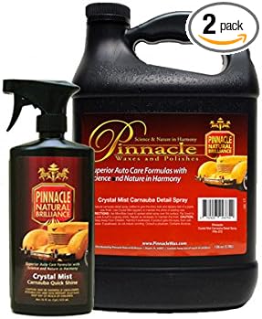Pinnacle Natural Brilliance Crystal Mist Detail Spray | Carnauba Wax-Based Formula for Shine & Protection | Extends Existing Wax Shine | Spray Bottle & Refill Combo | PIN-370-COMBO | 16oz & 128oz