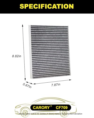 CARORY Cabin Air Filter w/Activated Carbon for 2012-2017 Hyundai Accent, 2005-2015 Tucson, 2012-2017 Veloster, 2010-2013 Kia Forte, 2006-2017 Rio, 2005-2016 Sportage, and more, CF709