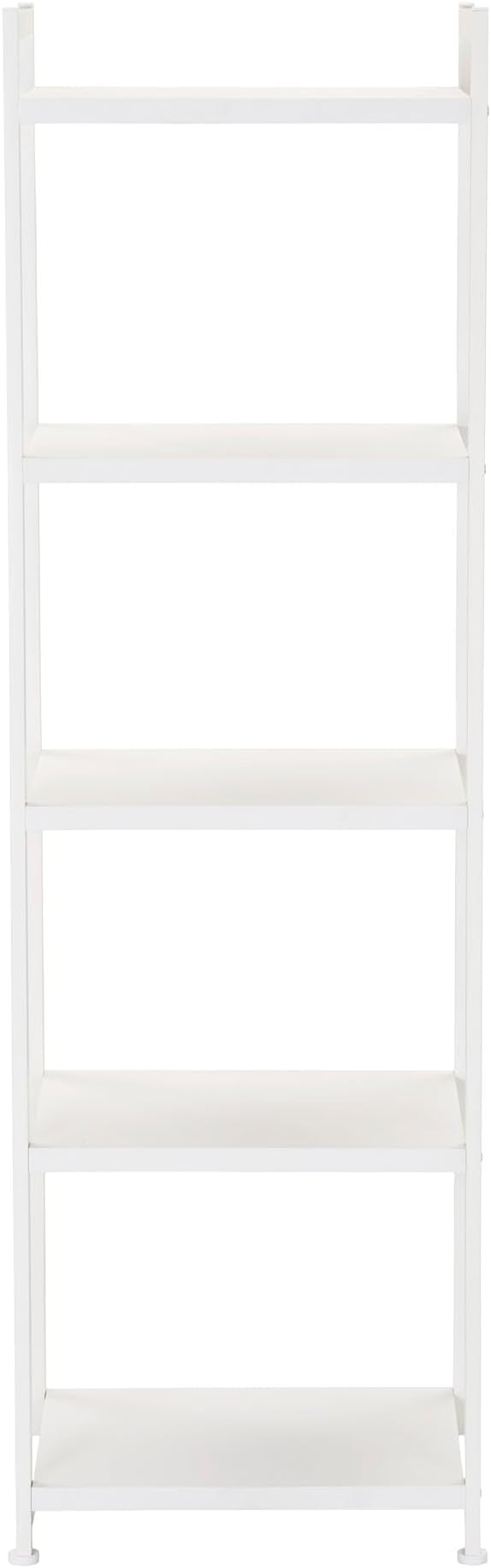 Household Essentials Jamestown Narrow 5 Shelf Open Storage Bookshelf Scandinavian White and White Metal