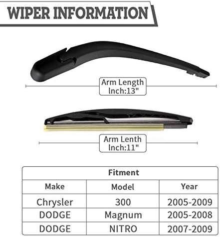 Rear Wiper Arm & Blade Kit for Dodge Magnum 2005-2009 Nitro 2007-2009