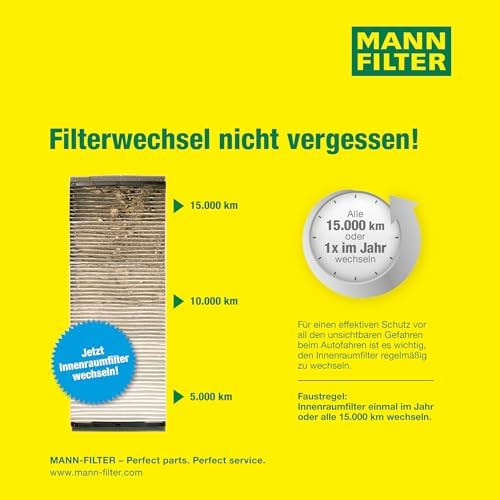Mann-Filter CUK 2939 Cabin Filter With Activated Charcoal for select Audi/Volkswagen models