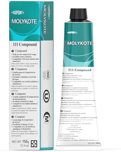 Molykote 111 Compound Valve Lubricant and Sealant 150g 5.3oz, Silicone Grease for O-Rings, Plug Valves, Seal & Protect Rubber & Plastic Components, Water Resistant, Low Volatility