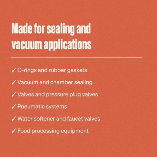Super Lube O-Ring Silicone Grease - Non-Curing Silicone Compound - for O-Rings, Vacuum Systems & Valve Components - Heat Stable & Moisture Resistant - Translucent White - Canister - 14.1 oz (93016)