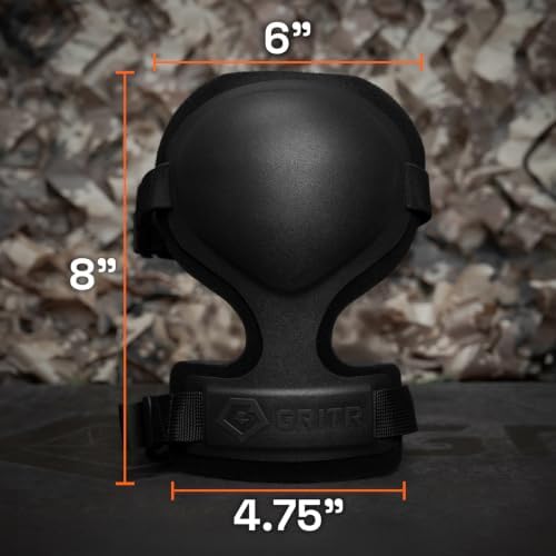 GRITR Tactical Knee Pads - Heavy Duty Professional Knee Protectors, Black