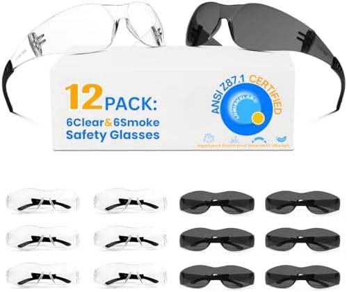 Safety Glasses Ansi Z87.1 Clear Safety Glasses Bulk Impact Scratch Resistant Lens Protective Eyewear for Men Women