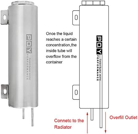 Radiator Coolant Overflow Puke Tank Polished Stainless Steel 3"×10"