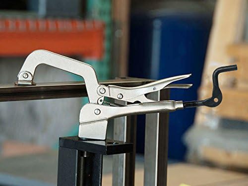 VEVOR Welding Table 36x18, 1200lbs Capacity Steel Welding Workbench on Wheels & Insert Pliers, 5/8" Insert, 2" Throat Depth, 2-3/8" Opening, Table-Mounted Clamp