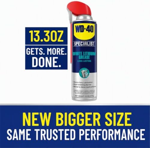 WD-40 Specialist® White Lithium Grease, New Bigger Can, 13.3 OZ [1-Pack]