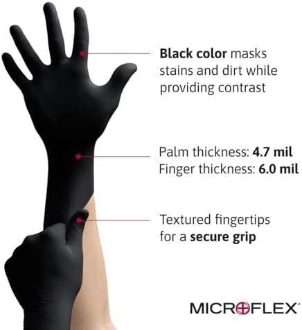 Ansell Microflex MK-296-XL MidKnight Disposable Nitrile Glove