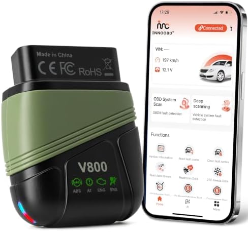 OBD2 Scanner Bluetooth No Subscription with AI, ABS SRS ENG Transmission