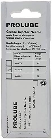 Groz PROLUBE Grease Injector Needle, 1-1/2 Inch Stainless Steel, 18-Gauge, 6,000 Max PSI, Grease Fitting Connection, Protective Sleeve Included, Pack of 2 (44880-2)