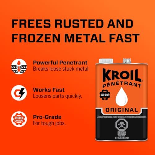 Kroil Original Penetrant - Rust Penetrating Lubricant - Corrosion Inhibitor Oil for Chains, Hinges & Stuck Metal Parts - Home & Industrial Use - Can - 1 gal - 1 Pack (KL011)