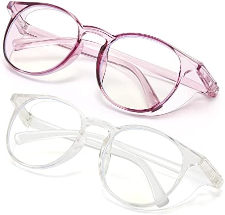 2 Pairs Anti Fog Safety Goggles Protective Glasses Blue Light Blocking Eyeglasses for Men Women
