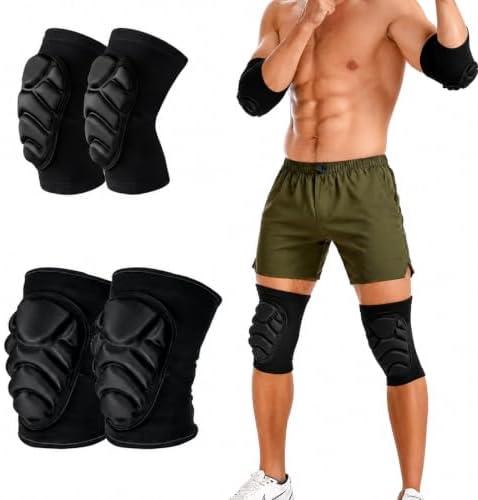 1 Pair Volleyball Elbow Pads & Knee Pads, Elbow Guard Baseball Elbow Pads for Men Women, Skate Pads Skateboard Pads Skating Protective Gear Adult, Soft Padded Elbow Sleeves Knee Sleeves for Volleyball Baseball Biking Roller Skating (Small)