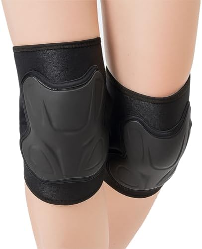 Work Knee Pads for Men Women, Non-Slip Straps & Flexible Soft Cap, Black XL