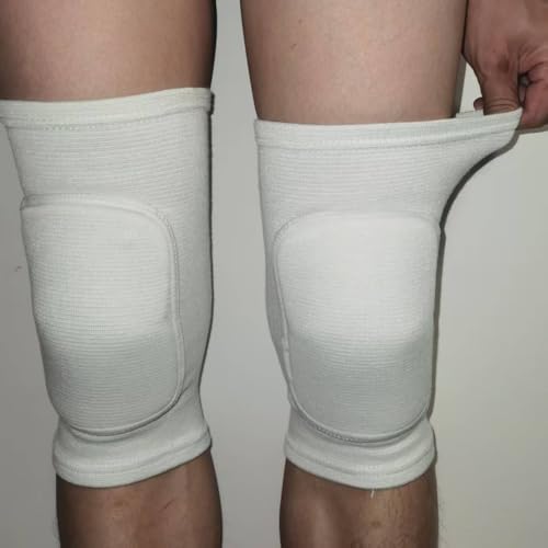 Anti slip sponge, soft and breathable men's, women's, girls', and children's White knee pads suitable for sports scenes such as volleyball, football, dance, yoga, wrestling, running, cycling, etc (White, Small)