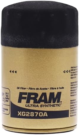 FRAM Ultra Synthetic Automotive Replacement Oil Filter, Designed for Synthetic Oil Changes Lasting up to 20k Miles, XG2870A with SureGrip (Pack of 1)