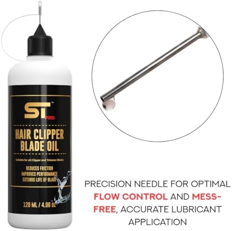 Supreme Trimmer Premium Hair Clipper Blade Lubricating Oil w/Needle Applicator | 120ML Anti-Rust Barber Clipper Oil for Blades, Hair Trimmer | STO120