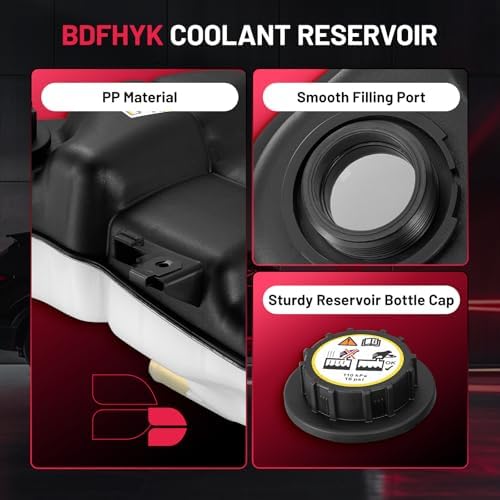 BDFHYK Engine Coolant Expansion Reservoir Overflow Tank Compatible with F250 F350 F450 F550 Super Duty Excursion 5.4L 6.0L 6.8L V8 V10 2003 2004 2005 2006 2007 Replace ‎603-217 3C3Z8A080AE 6C3Z8A080B