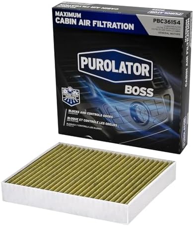 Purolator PBC36154 PurolatorBOSS Premium Cabin Air Filter with Activated Carbon Compatible with Select Chevrolet, Buick, Cadillac