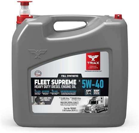 Triax Fleet Supreme 5W-40 API CK-4 Full Synthetic Heavy Duty Diesel Engine Oil | Moly Boron Friction Modified | Extended Drain (5 Gallon)