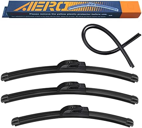 AERO Wipers OEM Replacement for Toyota Sequoia 2001-2007, 19"+19" Front + 14" Rear, Premium All-Season Windshield Wiper Blades with Extra Squeegee Refills + 1-Year Warranty (Set of 3)