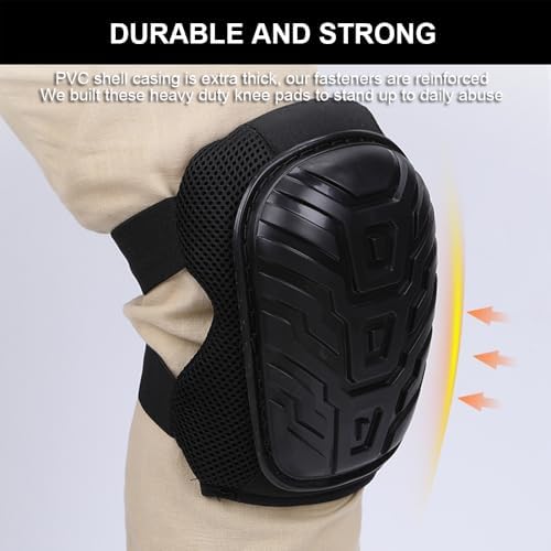 SUJAYU Work Knee Pads for Men Construction, Gardening Knee Pads for Work, Kneepads for Construction, Rodilleras de Trabajo Rodilleras Para Dolor de Rodillas (Black)