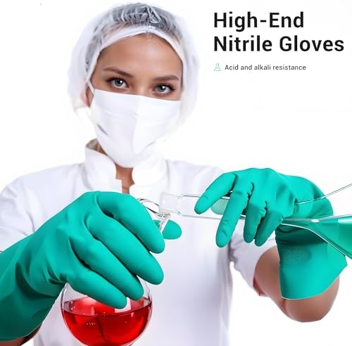ThxToms Chemical Resistant Nitrile Gloves, Latex Rubber Free, 1 Pair, M