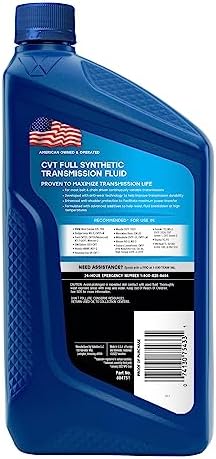 Valvoline CVT Full Synthetic Continuously Variable Transmission Fluid 1 Quart (Pack of 2)