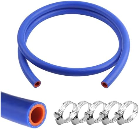 5Ft x 1/2" ID Silicone Heater Hose,Reinforced High Temp Silicone Hose Kit with 5 Clamps,Flexible Coolant Radiator Vacuum Line for Engine Coolant/Antifreeze/Air/Water