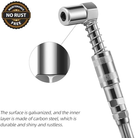 1PC 90 Degree Grease Coupler with Sleeves and 2PC Standard Grease Coupler in Tight Spaces for Auto, Farm or Industrial Use