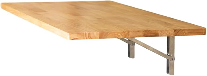StoreYourBoard Wakefield Fold Away Wall Mounted Work Bench, Butcher Block Hardwood Table, 40 in. x 18 in. Folding Work Area, Supports up to 200 lbs