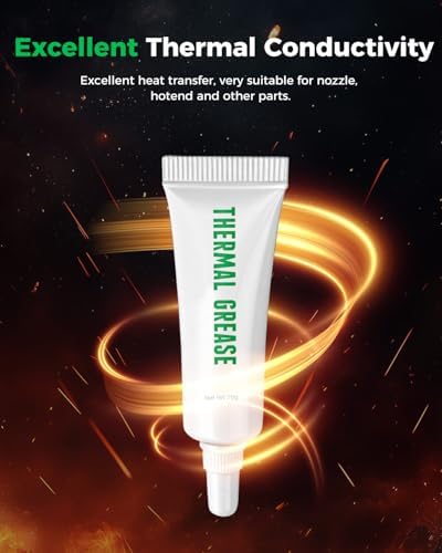 Creality 3D Printer Thermal Grease, 350°C High-Temperature Resistant Paste, Excellent Thermal Conductivity, Non-Conductive, for 3D Printer Hotend/Nozzle, Suitable for All FDM 3D Printer (2 Pack)