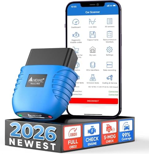 NEXAS NexLINK Bluetooth OBD2 Scanner with Live Data for All US Cars