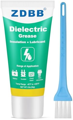 ZDBB Dielectric Grease for Electrical Connectors Automotive, Tune Up Dialectric Grease with a Brush, Electric Grasa Spark Plug, Battery Terminal, Marine Waterproof Heat-Resistant 1oz (1pcs)